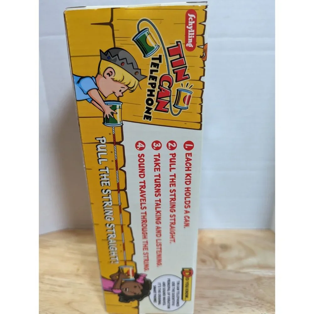 Schylling Tin string Can Telephone‎ Corn & tomato kids toy repop activity 3+